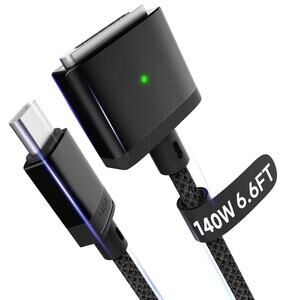 Hugener Magnetic 3 Cable USB-C 6.6FT Compatible With M5/M4/M3/M2 MacBook Air